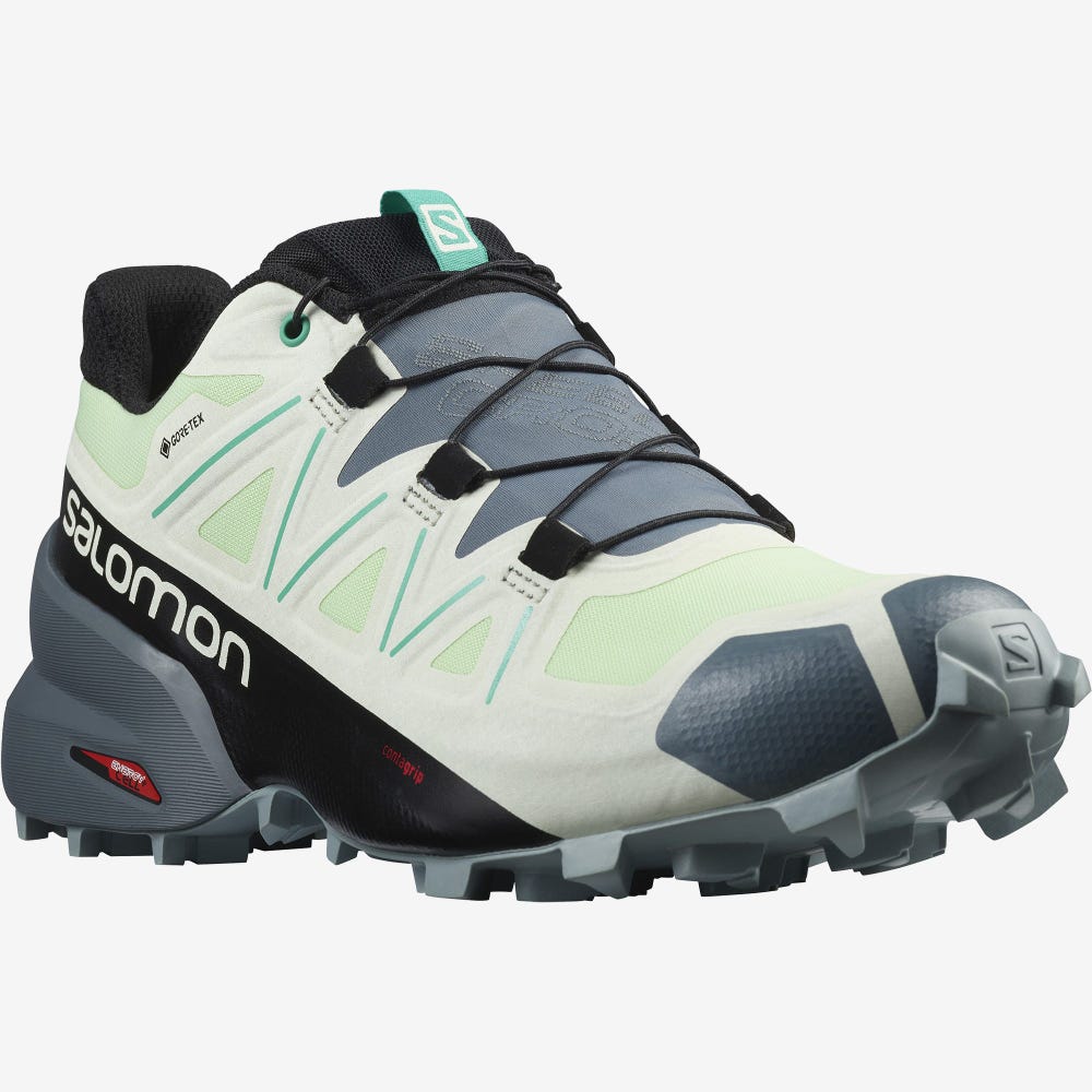 Women's Salomon SPEEDCROSS 5 GORE-TEX Trail Running Shoes Green/Peacock Green | SA10354-480