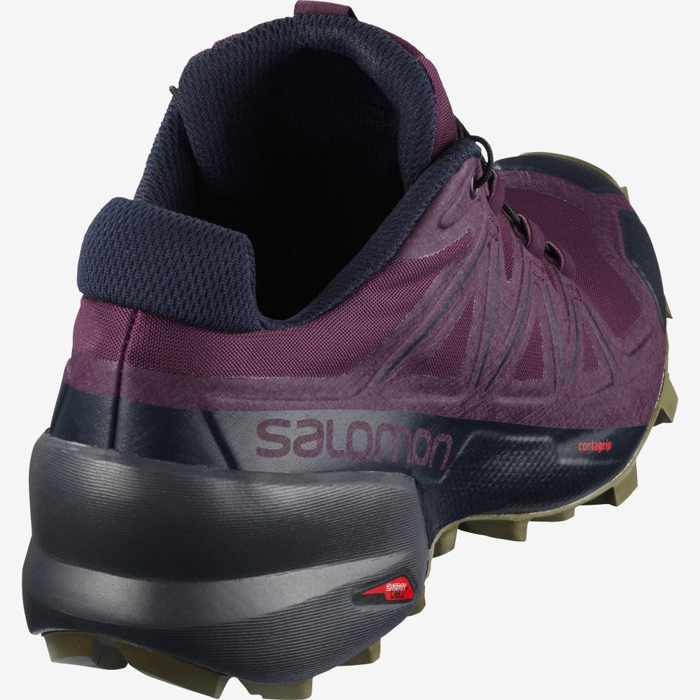 Women's Salomon SPEEDCROSS 5 Trail Running Shoes Purple/Olive | SA89214-237