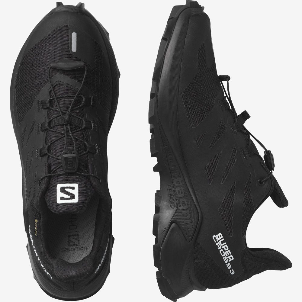 Women's Salomon SUPERCROSS 3 GORE-TEX Trail Running Shoes Black | SA36142-104