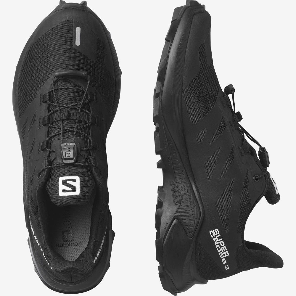 Women's Salomon SUPERCROSS 3 Trail Running Shoes Black | SA26459-379