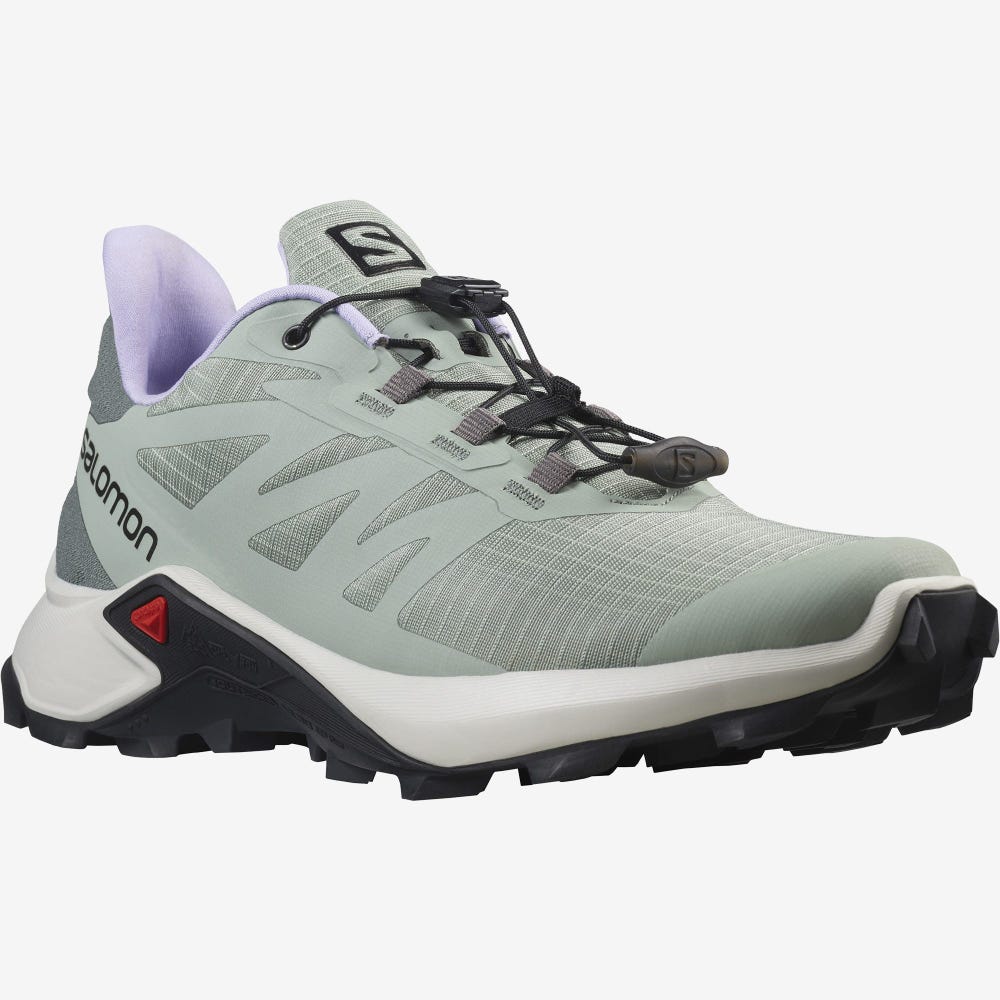 Women's Salomon SUPERCROSS 3 Trail Running Shoes Green/Lavender | SA48756-403