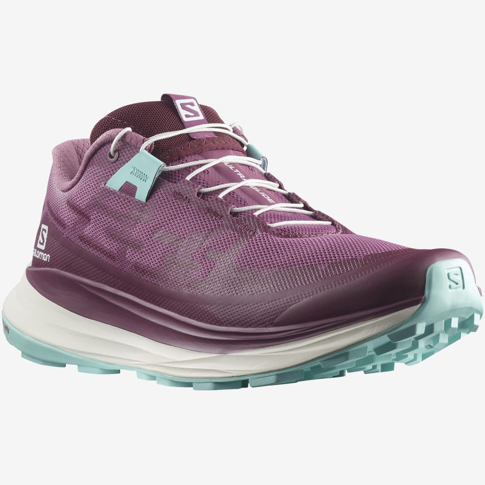 Women's Salomon ULTRA GLIDE Trail Running Shoes Purple/White/Turquoise | SA41589-017