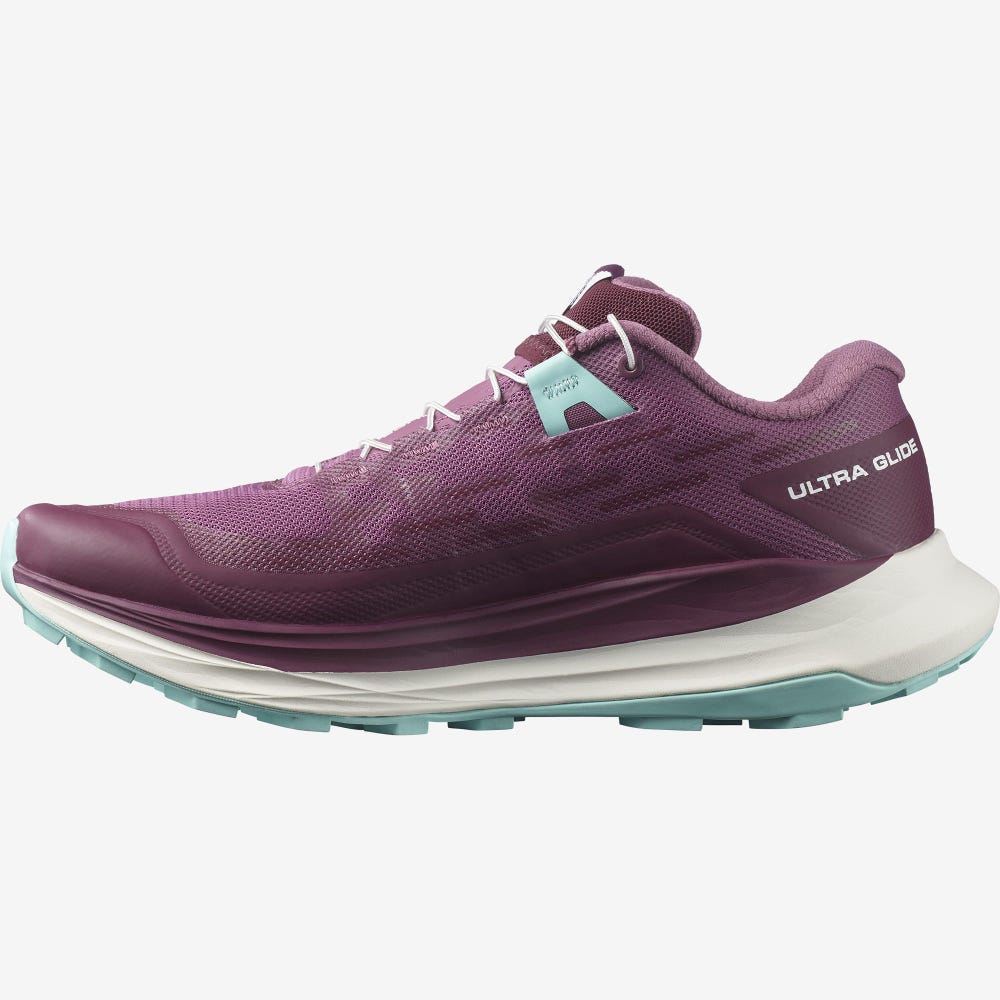 Women's Salomon ULTRA GLIDE Trail Running Shoes Purple/White/Turquoise | SA41589-017