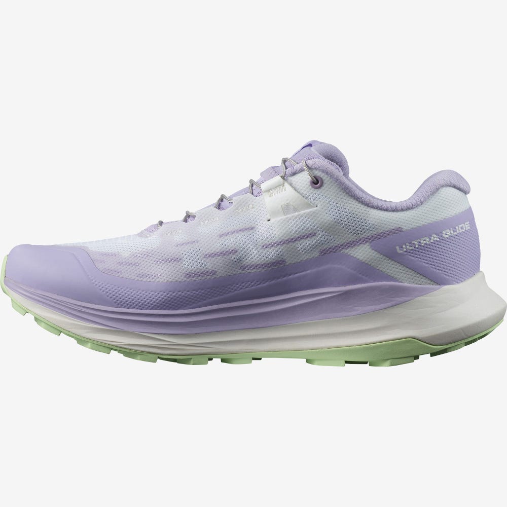 Women's Salomon ULTRA GLIDE Trail Running Shoes Lavender/White/Green | SA75326-973