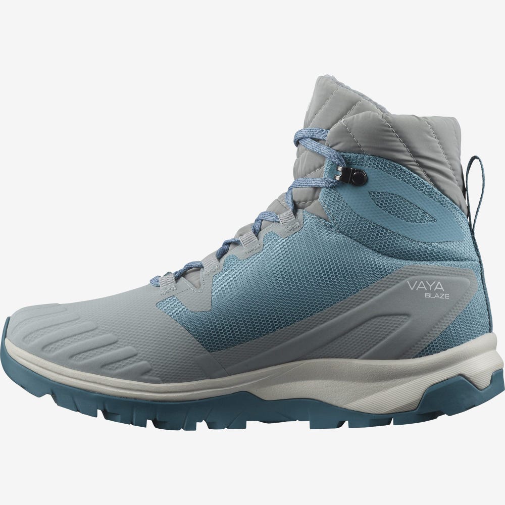 Women's Salomon VAYA BLAZE THINSULATE™ CLIMASALOMON™ WATERPROOF Winter Boots Blue | SA18240-785