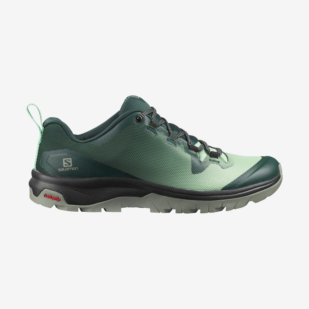 Women\'s Salomon VAYA Hiking Shoes Green/Grey | SA06345-287