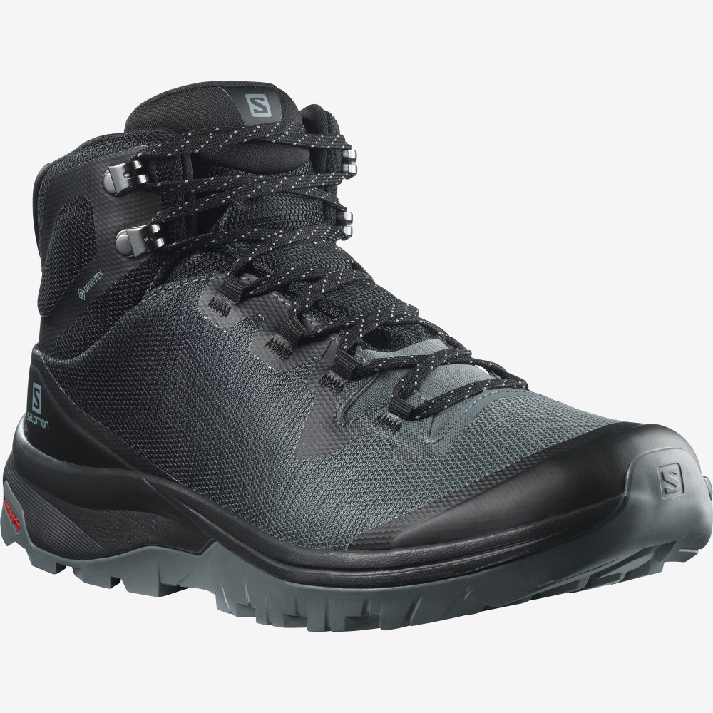 Women's Salomon VAYA MID GORE-TEX Hiking Boots Grey/Black | SA85049-281