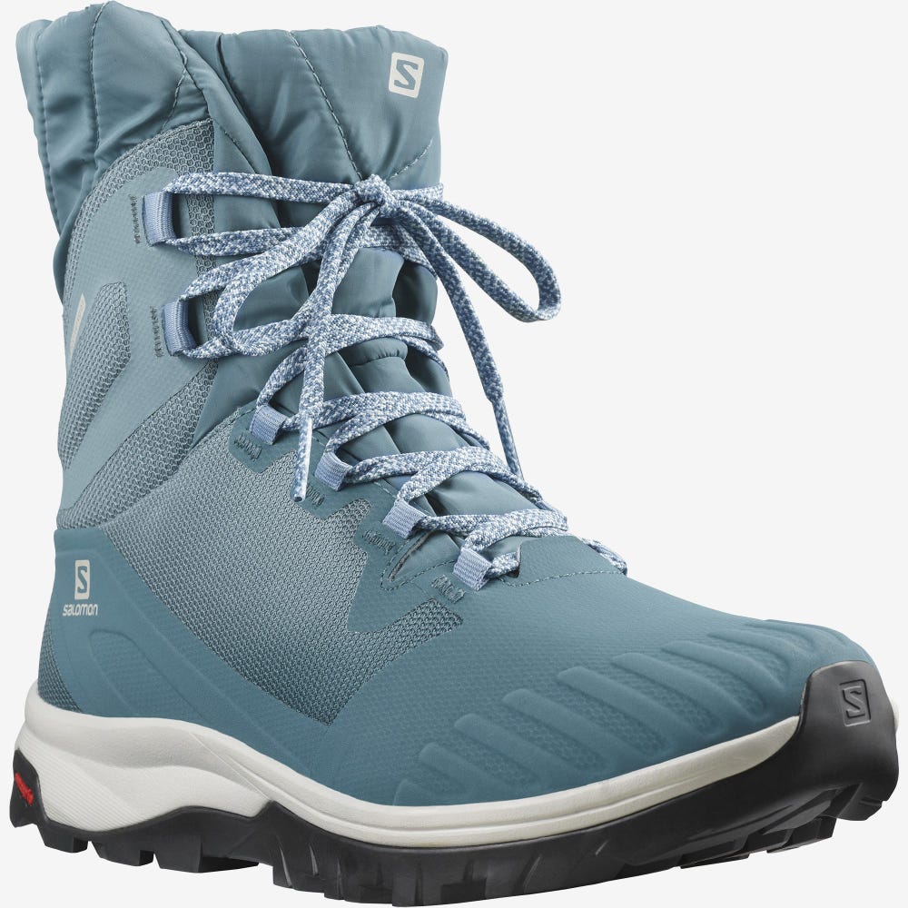 Women's Salomon VAYA POWDER TS CSWP Winter Boots Blue/Black | SA63845-034