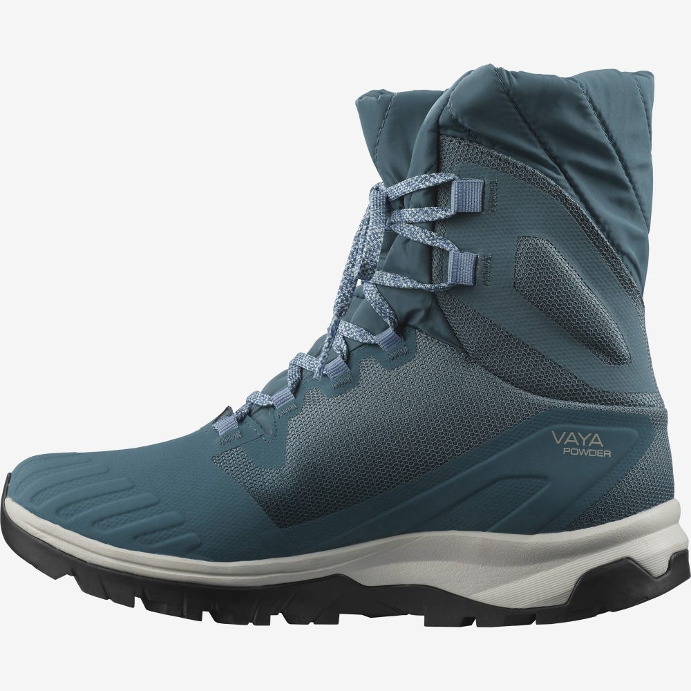 Women's Salomon VAYA POWDER TS CSWP Winter Boots Blue/Black | SA63845-034