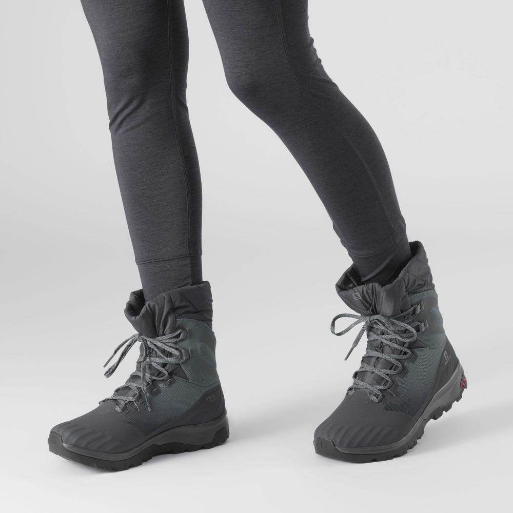 Women's Salomon VAYA POWDER TS CSWP Winter Boots Grey/Black | SA92164-485