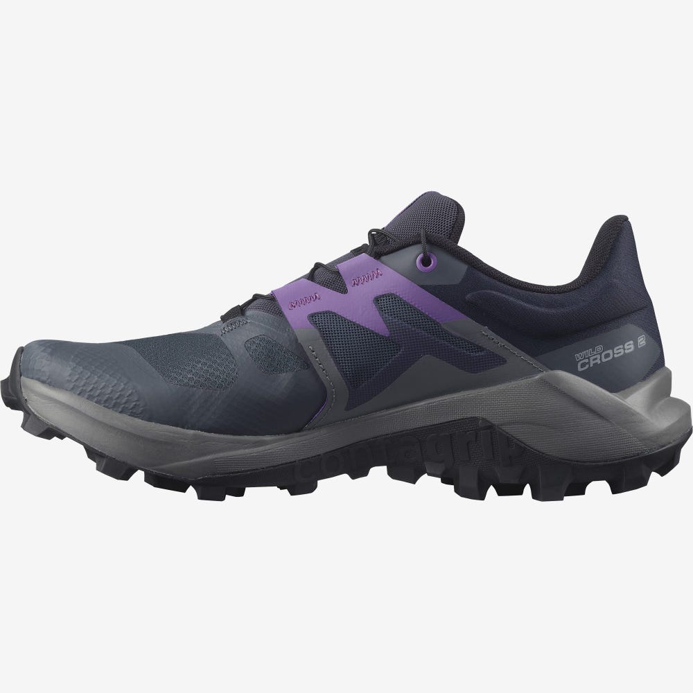 Women's Salomon WILDCROSS 2 Trail Running Shoes Royal Purple | SA01583-796