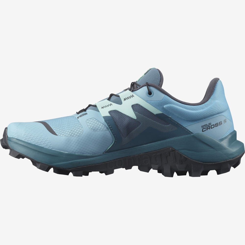 Women's Salomon WILDCROSS 2 Trail Running Shoes Blue | SA63579-487