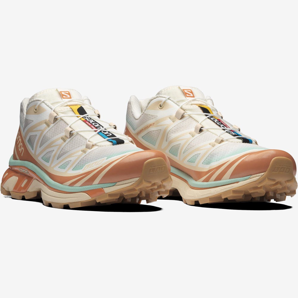 Women's Salomon XT-6 SKYLINE Sneakers Beige/Orange | SA75194-045