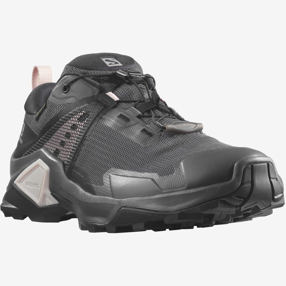 Women's Salomon X RAISE 2 GORE-TEX Hiking Shoes Grey/Black | SA12594-498