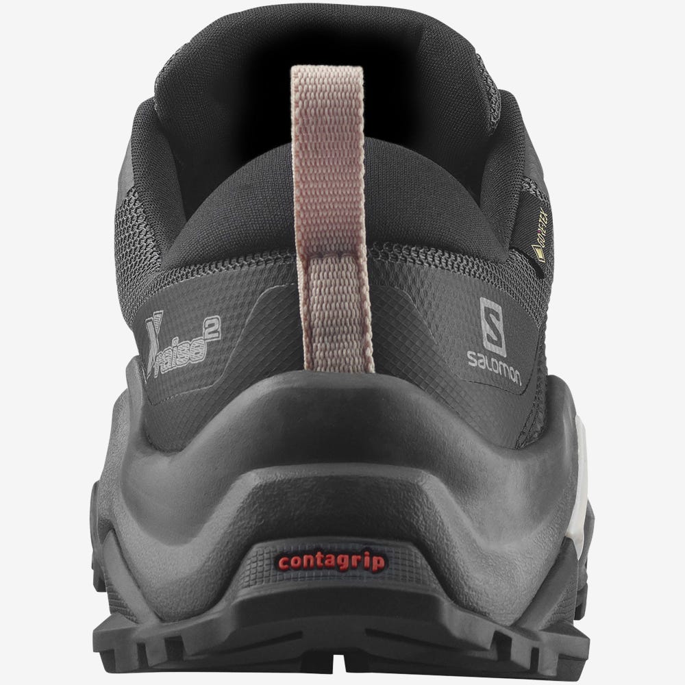 Women's Salomon X RAISE 2 GORE-TEX Hiking Shoes Grey/Black | SA12594-498