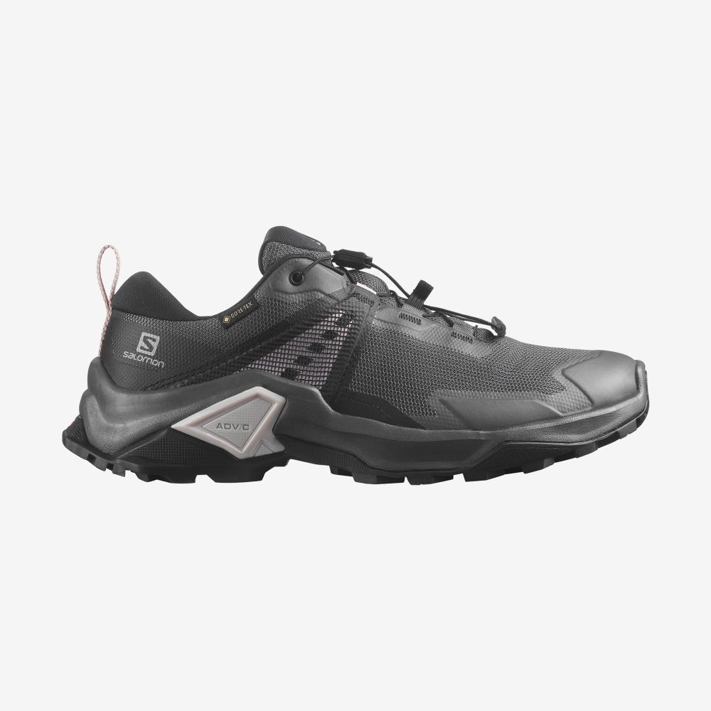 Women\'s Salomon X RAISE 2 GORE-TEX Hiking Shoes Grey/Black | SA12594-498