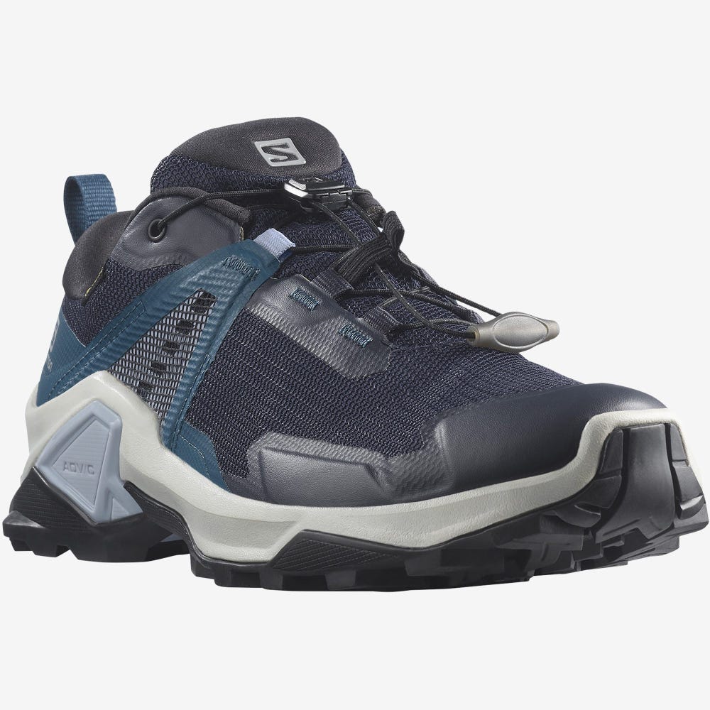 Women's Salomon X RAISE 2 GORE-TEX Hiking Shoes Navy/Blue | SA98413-789