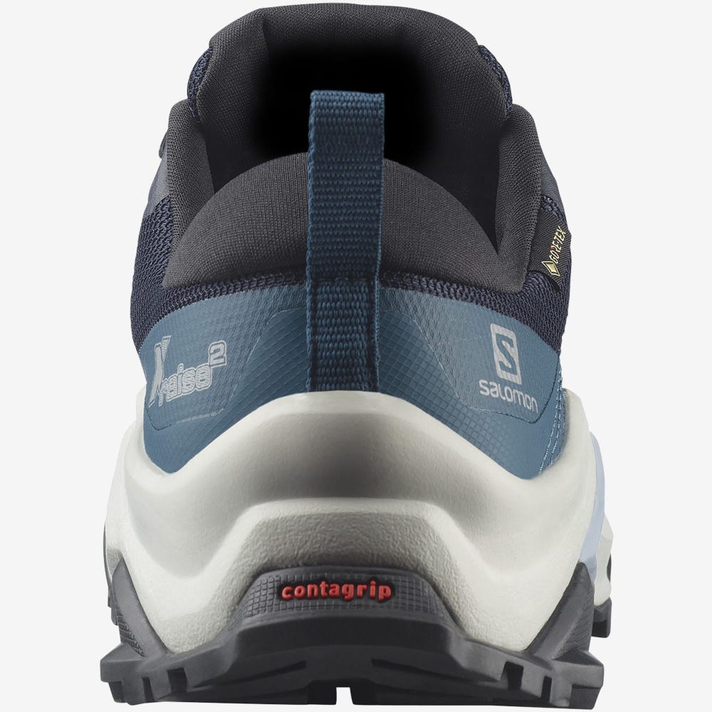 Women's Salomon X RAISE 2 GORE-TEX Hiking Shoes Navy/Blue | SA98413-789