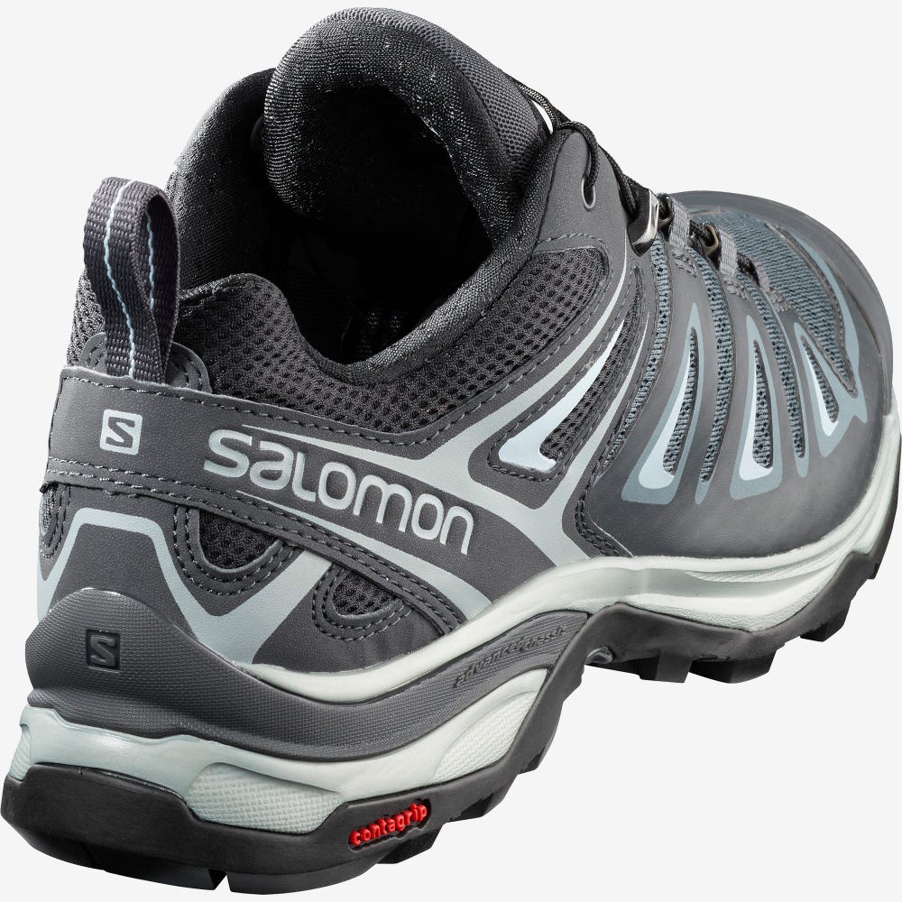 Women's Salomon X ULTRA 3 Hiking Shoes Grey/Blue | SA20653-049