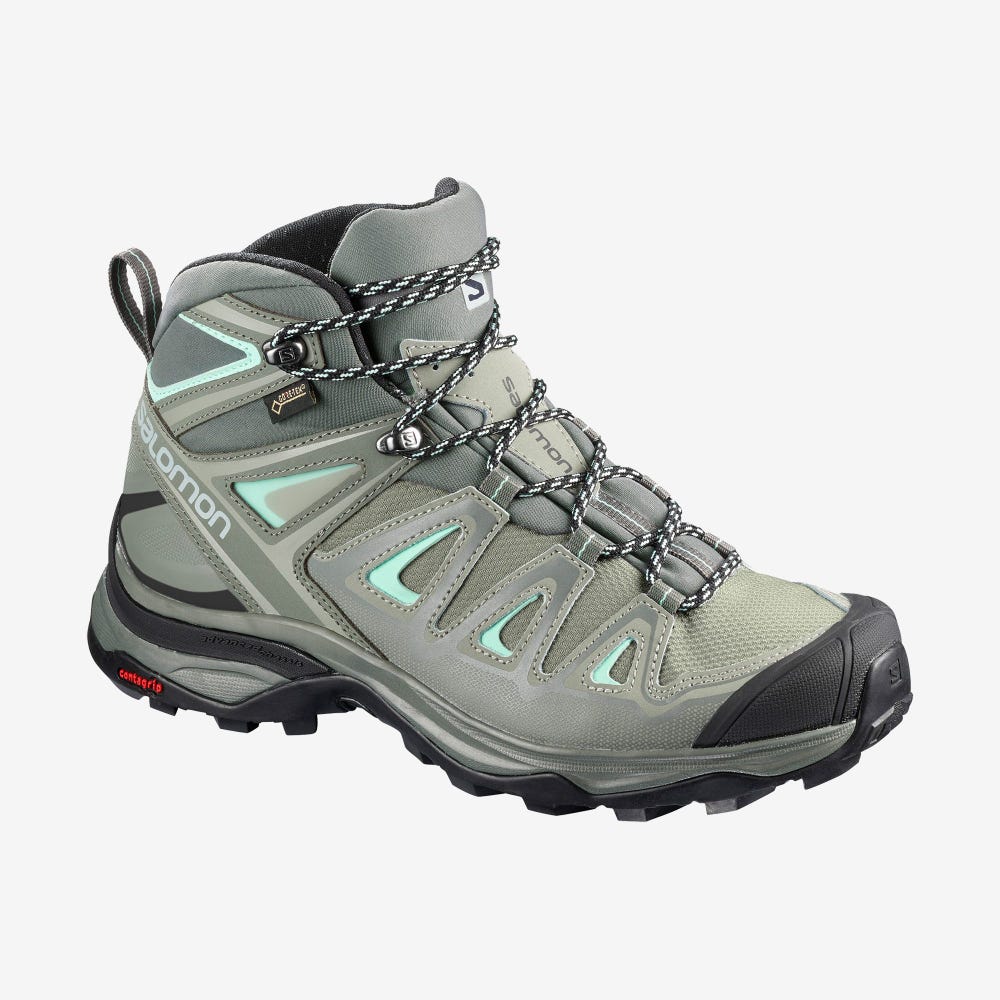 Women\'s Salomon X ULTRA 3 MID GORE-TEX Hiking Boots Grey | SA20543-207