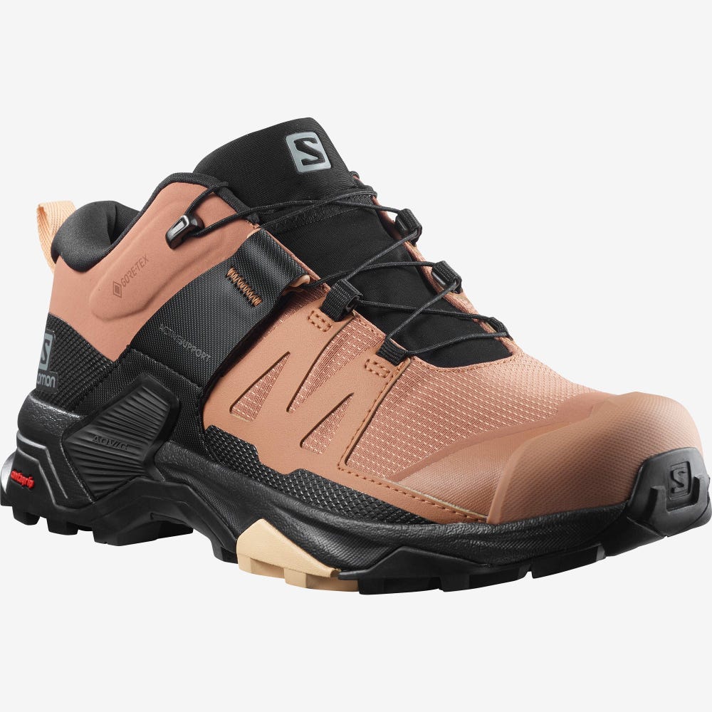 Women's Salomon X ULTRA 4 GORE-TEX Hiking Shoes Beige/Black/Cream | SA20438-586