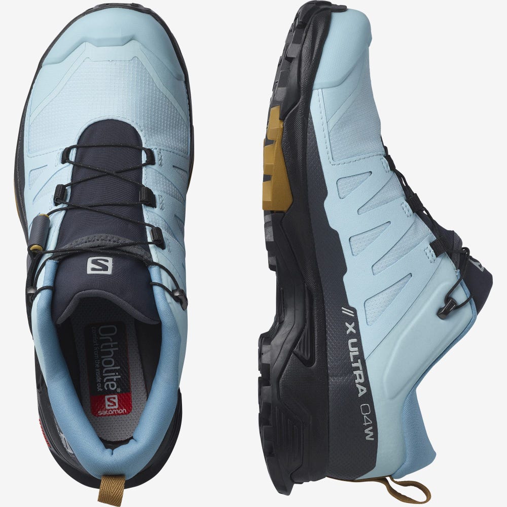 Women's Salomon X ULTRA 4 GORE-TEX Hiking Shoes Blue/Black | SA98756-168