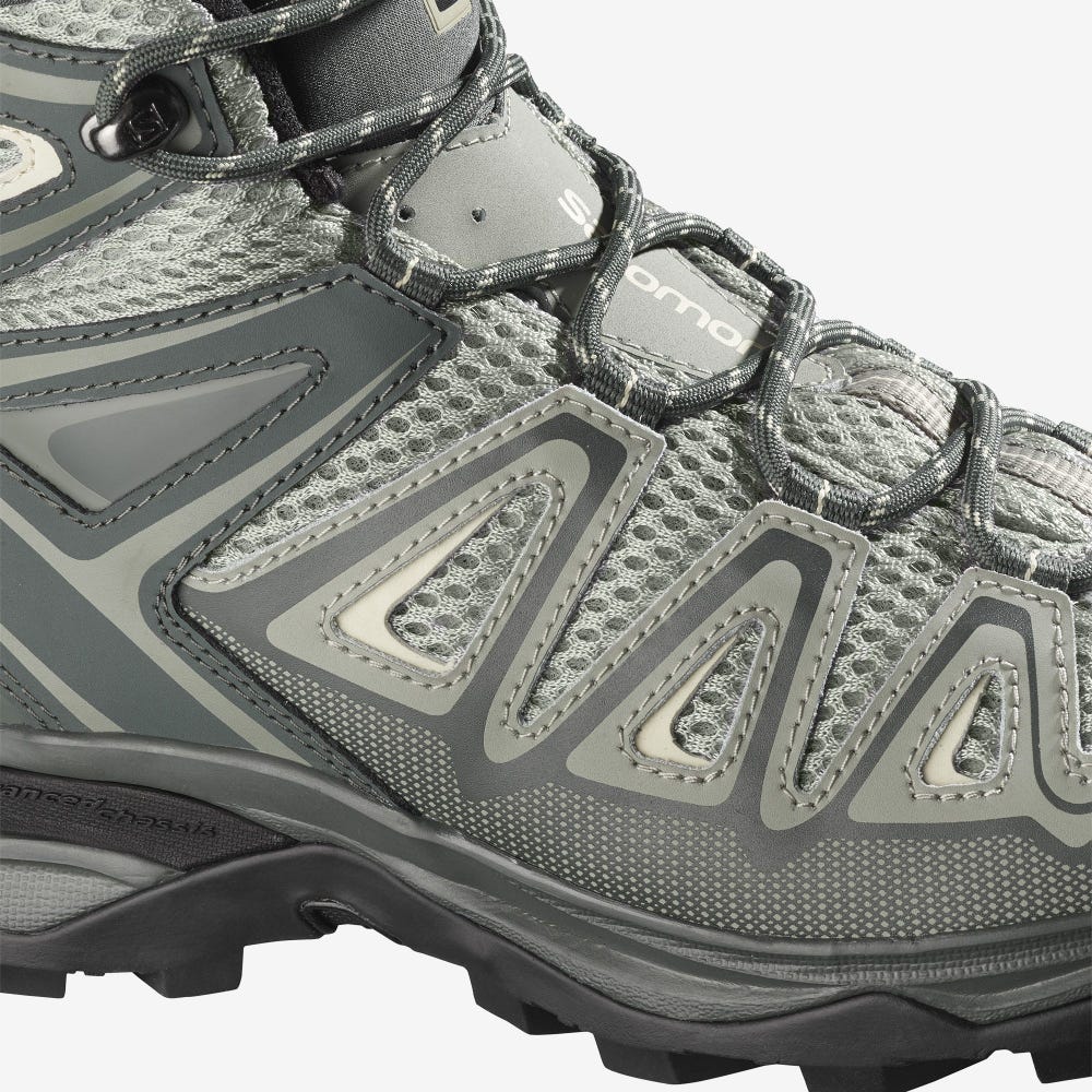 Women's Salomon X ULTRA MID 3 AERO Hiking Boots Grey/Brown | SA50418-589