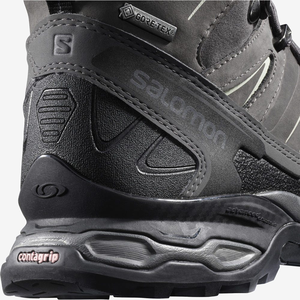 Women's Salomon X ULTRA TREK GORE-TEX Hiking Boots Black/Grey | SA76801-891