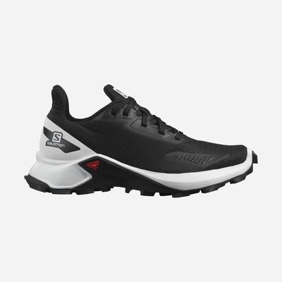 Kids' Salomon ALPHACROSS BLAST Running Shoes Black/White/Black | SA57943-169