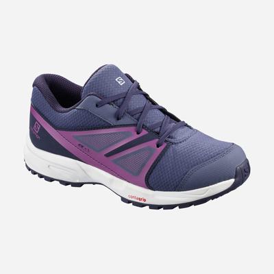 Kids' Salomon SENSE CLIMASALOMON™ WATERPROOF Running Shoes Blue/Purple | SA27490-819