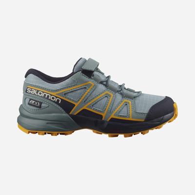 Kids' Salomon SPEEDCROSS CLIMASALOMON™ WATERPROOF Trail Running Shoes Green | SA43682-043