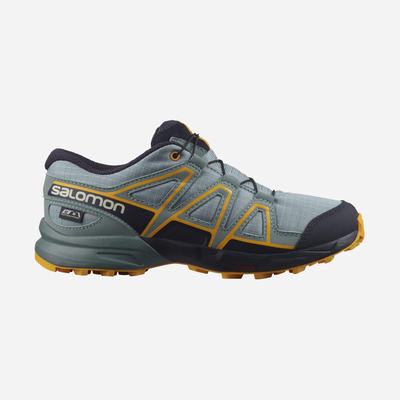 Kids' Salomon SPEEDCROSS CLIMASALOMON™ WATERPROOF Trail Running Shoes Green | SA68219-795