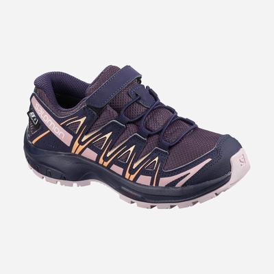 Kids' Salomon XA PRO 3D CSWP K Trail Running Shoes Purple/Blue/Purple | SA83179-714