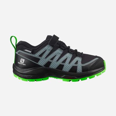 Kids' Salomon XA PRO V8 CLIMASALOMON™ WATERPROOF Hiking Boots Black/Green | SA05217-519