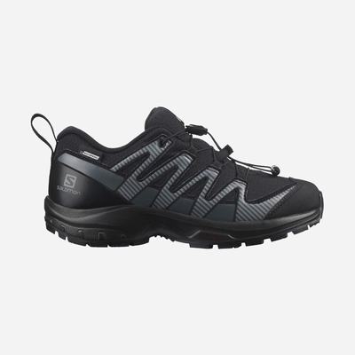 Kids' Salomon XA PRO V8 CLIMASALOMON™ WATERPROOF Trail Running Shoes Black | SA34052-971