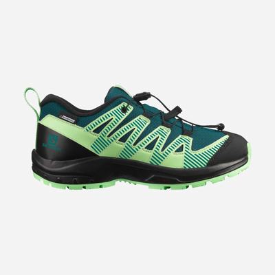 Kids' Salomon XA PRO V8 CLIMASALOMON™ WATERPROOF Trail Running Shoes Deep Turquoise/Black/Green | SA68341-602