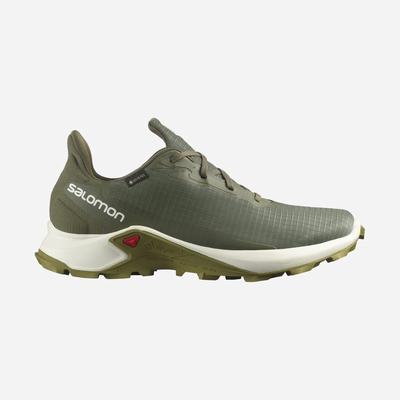 Men's Salomon ALPHACROSS 3 GORE-TEX Trail Running Shoes Olive/Light Yellow/Green | SA98273-795