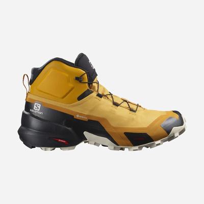 Men's Salomon CROSS HIKE MID GORE-TEX Hiking Boots Yellow/Black | SA91753-576