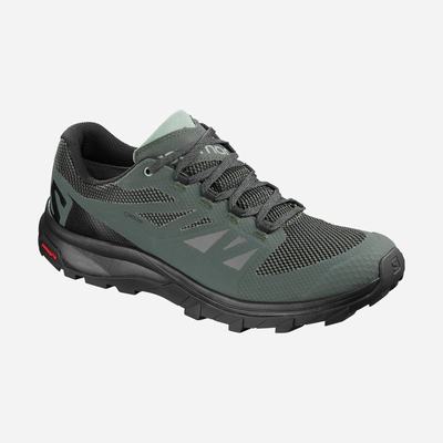 Men's Salomon OUTLINE GORE-TEX Hiking Shoes Green/Black | SA85394-263