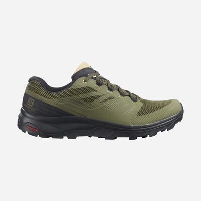 Men's Salomon OUTLINE WIDE GORE-TEX Hiking Shoes Olive/Black | SA64591-721