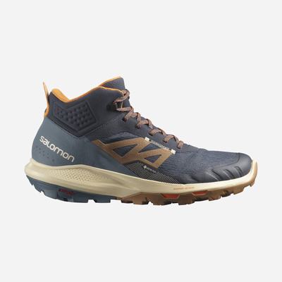 Men's Salomon OUTPULSE MID GORE-TEX Hiking Boots Grey/Brown/Orange | SA13059-043