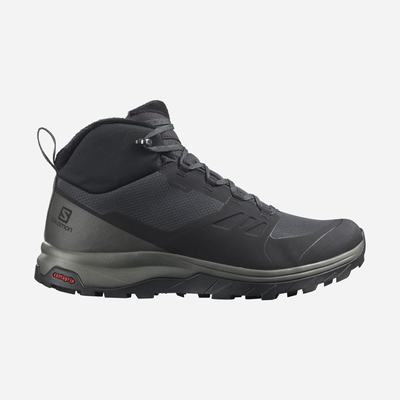 Men's Salomon OUTSNAP CLIMASALOMON™ WATERPROOF Winter Boots Black | SA30756-654