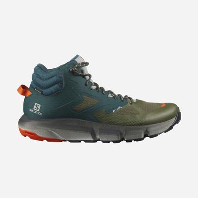 Men's Salomon PREDICT HIKE MID GORE-TEX Hiking Boots Deep Green/Olive/Red Orange | SA37145-295