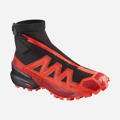 Men's Salomon SNOWSPIKE CLIMASALOMON™ WATERPROOF Trail Running Shoes Black/Red/Red | SA76195-019