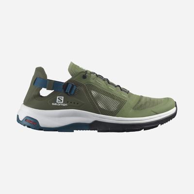 Men's Salomon TECH AMPHIB 4 Hiking Shoes Olive/Blue | SA43817-712