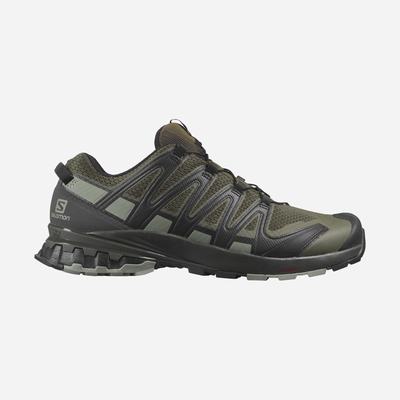 Men's Salomon XA PRO 3D V8 WIDE Hiking Shoes Olive/Grey | SA01729-761