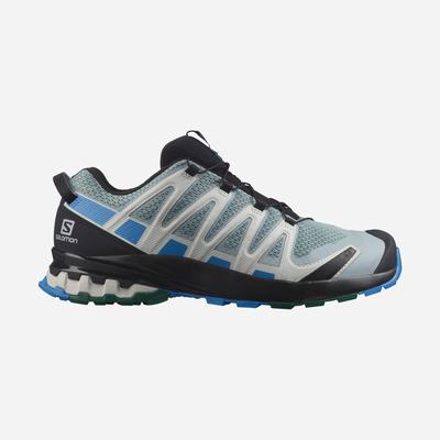 Men's Salomon XA PRO 3D v8 Trail Running Shoes Green/Blue | SA91234-689