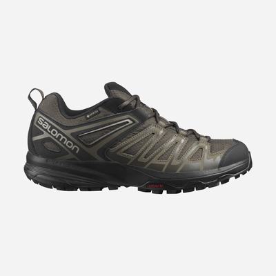 Men's Salomon X CREST GORE-TEX Hiking Shoes Olive/Black | SA75218-821