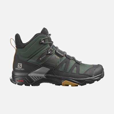 Men's Salomon X ULTRA 4 MID GORE-TEX Hiking Boots Green/Black | SA97036-947