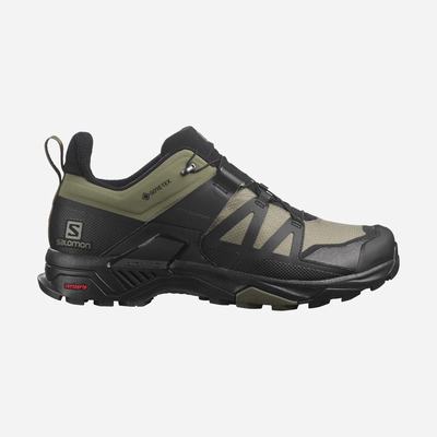 Men's Salomon X ULTRA 4 WIDE GORE-TEX Hiking Shoes Deep Green/Black/Olive | SA81935-748